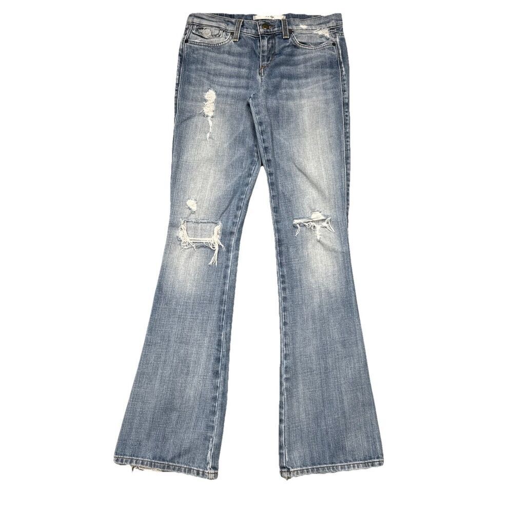 Joes Jeans Rocker Low Waist Bootcut 25 (28x33) Kursten Blue Distressed Womens